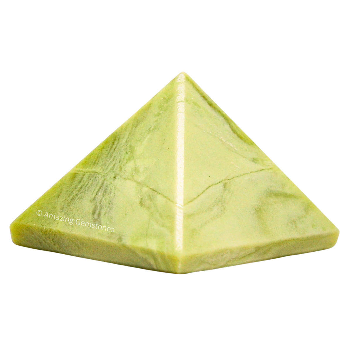 Amazing Gemstone Serpentine Pyramid Crystal Healing Stones - 1" Great Pyramid Figurine of Natural Stone Pyramid for Meditation, Reiki, Chakra Balancing and Crystal Pyramids Grid