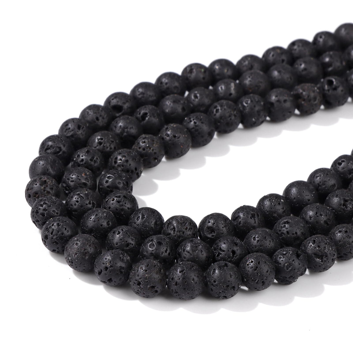 Risyfjew 50PCS 8mm Natural Lava Rock Beads Gemstone Round Loose Beads for Jewelry Making Chakra Crystal Stone Beads for Bracelets Necklace Earrings Making Supplies (50pcs/Strand)