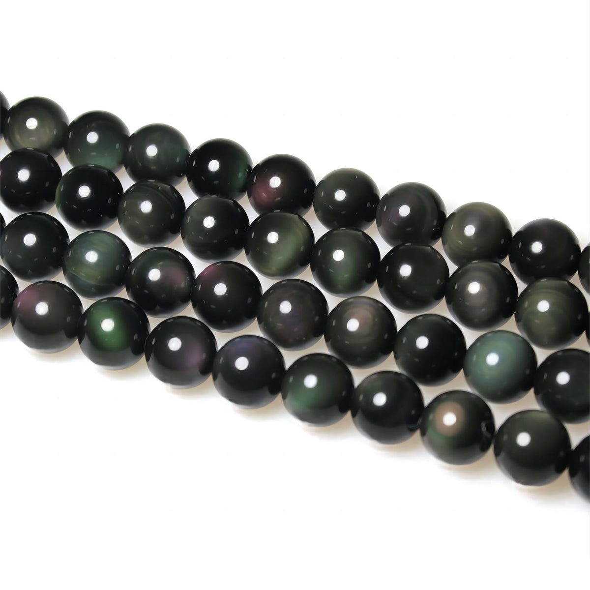 MJDCB Rare Collection Natural Stone Beads Rainbow Obsidian Round Loose Beads for Jewelry Making DIY Bracelet Necklace (6mm)