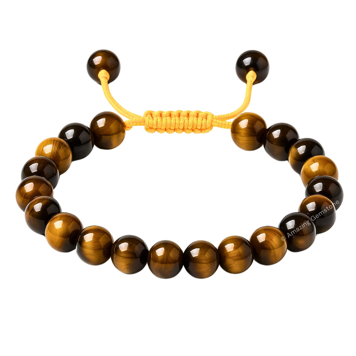 Amazing Gemstone Tiger Eye Bracelet for Women Men's Gifts - Protection Healing Crystal Bracelet - 8mm Gemstone Beaded Adjustable Bracelet