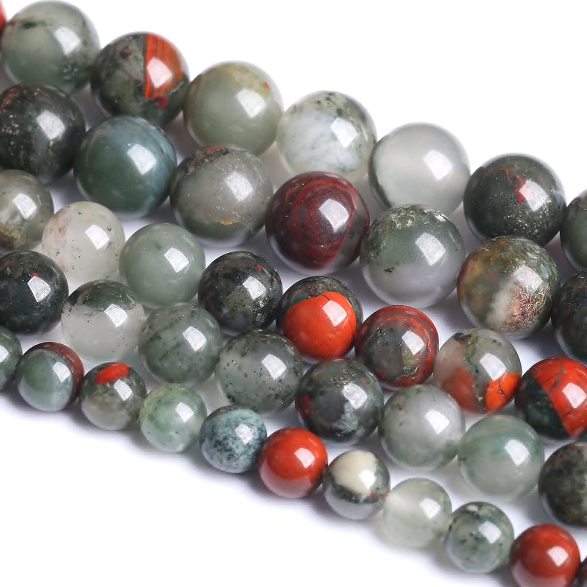 8MM 45PCS Natural Stone African Bloodstone Beads for Jewelry Making DIY Bracelet