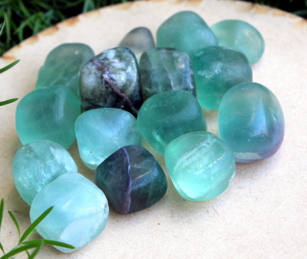 Jet Green Fluorite Tumbled Stone 100gm – Natural Healing Crystal for Focus, Clarity, Study Energy, Aura Cleansing & Positive Vibes – Polished Fluorite Pebbles for Home & Meditation