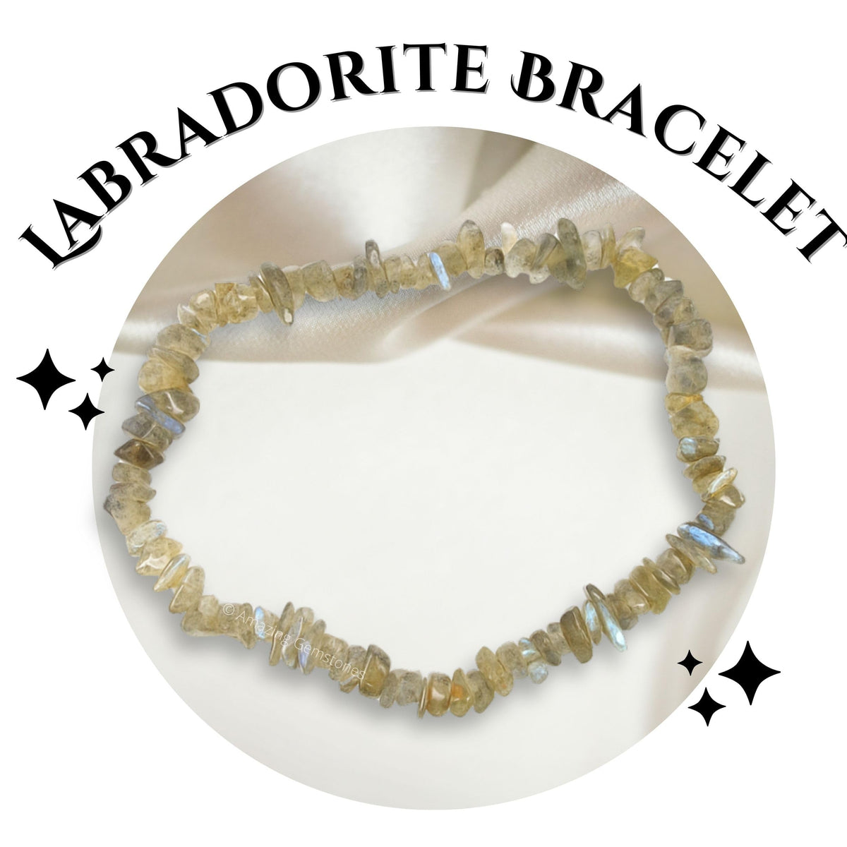 Amazing Gemstone Chips Bracelet (Labradorite)