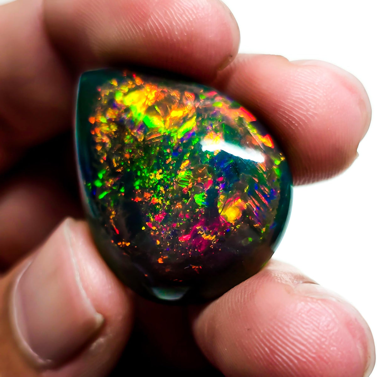 21.50 Ct Welo Fire Ethiopian Opal | Oval Cabochon Loose Gemstone 23x18 mm