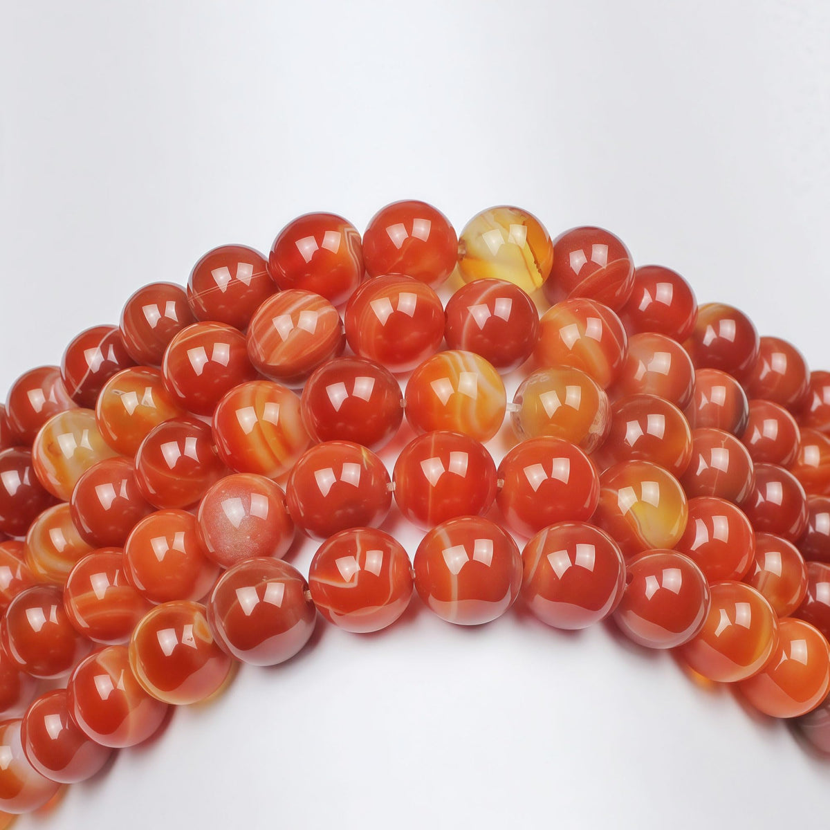 MJDCB Natural Red Striped Agate Beads Round Loose Beads for Jewelry Making DIY Bracelet Necklace (6mm)