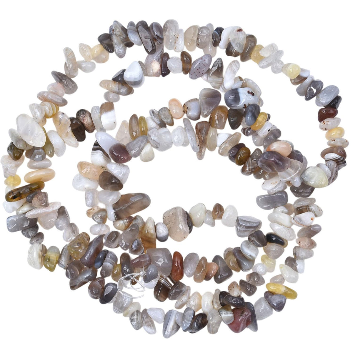 Natural Chip Stone Beads 450pcs Banded Agate Chips 5-8mm Genuine Real Irregular Healing Crystal Rocks Hole Drilled DIY Loose Gemstone Beads for Jewelry Making Bracelet Earrings Necklace Crafting