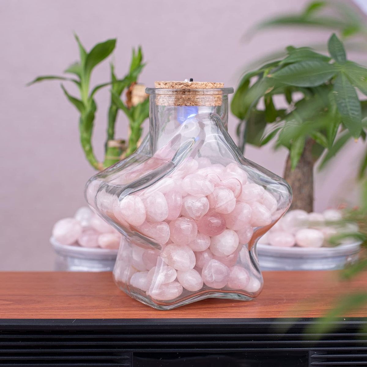 SigMntun Polished Rose Quartz Crystal Set, 0.4", 128 Pcs - Handpicked Tumbled Stones and Crystals Bulk for Healing, Reiki, Meditation, Witchcraft and Home Decor, 10 oz