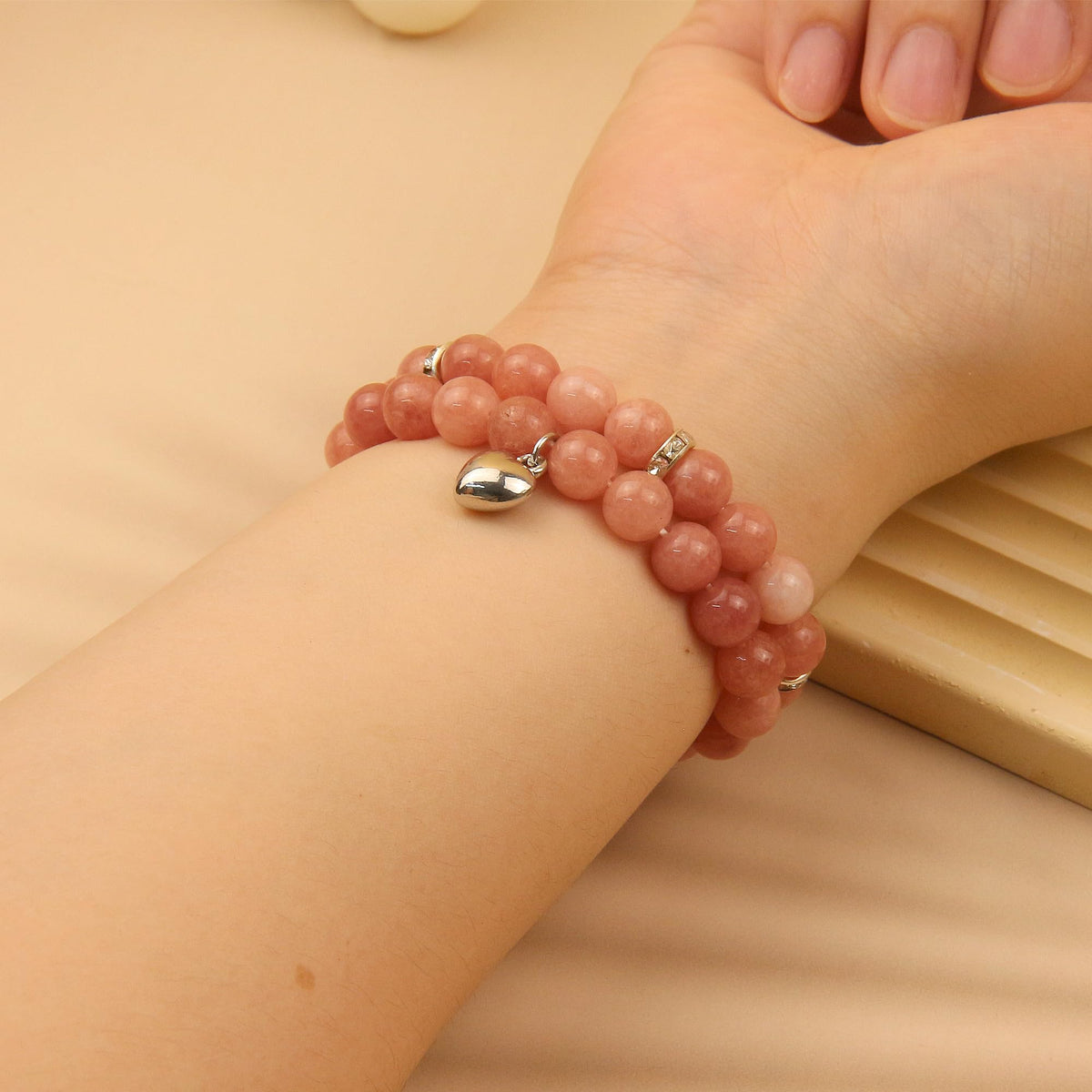 GDLKPYHS Healing Bracelets for Women - Sunstone Bracelet - Healing Prayers Crystal Bracelet, 8mm Natural Stone Stress Relief Yoga Beads Get Well Soon Gifts