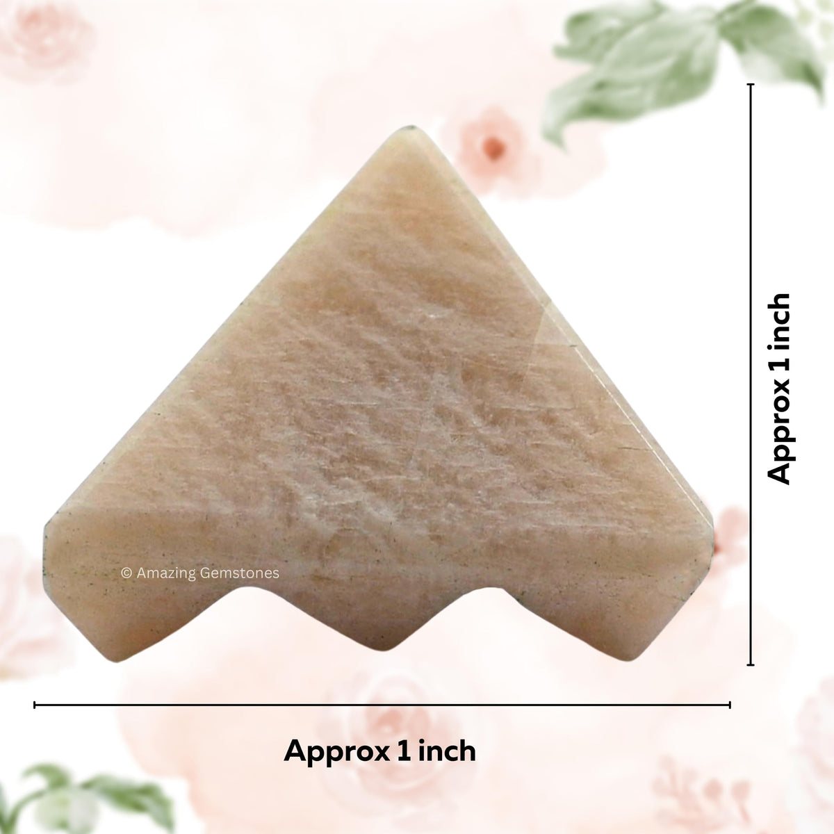 Amazing Gemstone Cream Moonstone Crystal Pyramid with 9 Pyramid Plate Bottom - 1" Mini Pyramid Figurine of Natural Stone Pyramid for Meditation, Reiki, Chakra Balancing Vastu Pooja and Crystal Grids