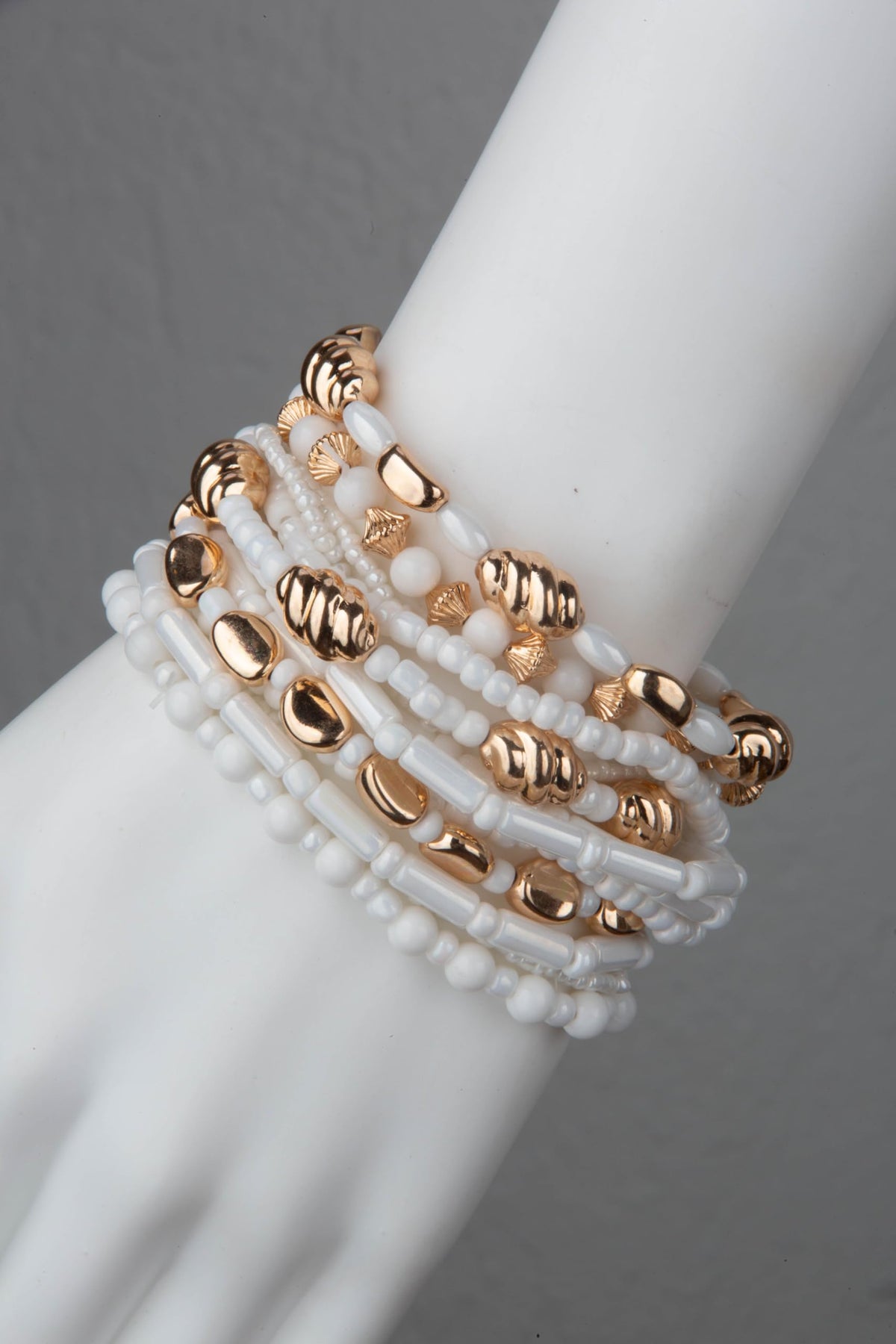 SPUNKYsoul stretch bracelet (White and Gold)