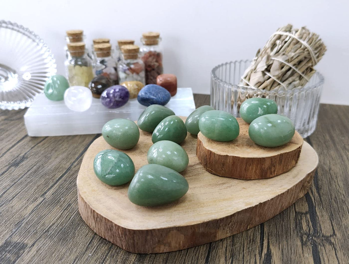 MAIBAOTA Green Aventurine Crystals Natural Healing Crystals Bulk Polished Tumbled Crystals Stones Rocks Energy Balance Crystal Gemstones Vase Filler Decorative Stones Reiki Witch Quartz Crstal