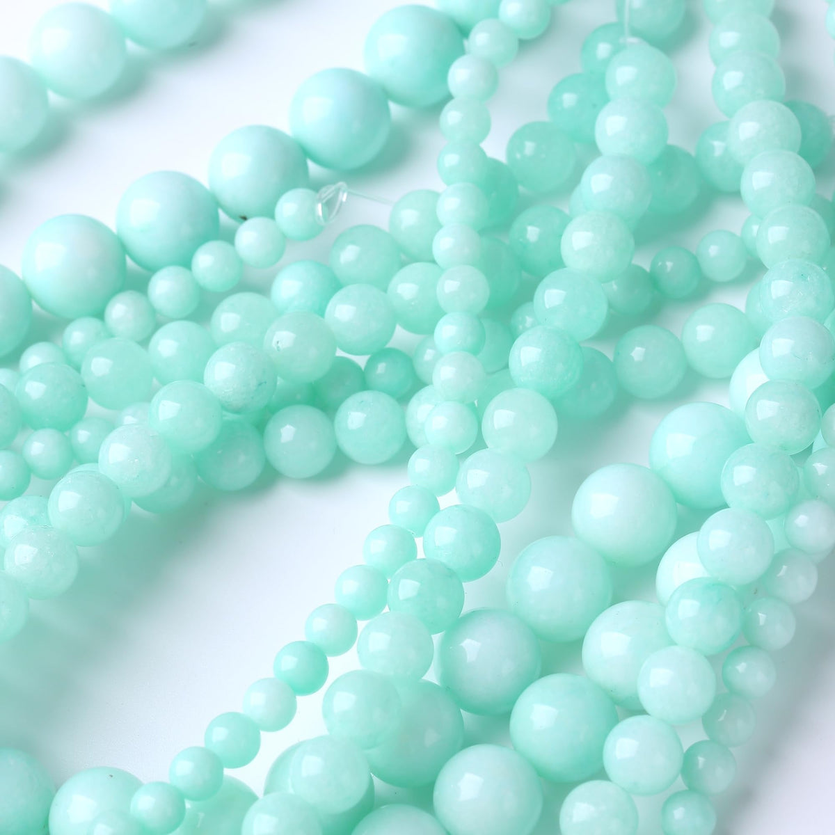 10MM Apple Green Round Loose Beads Natural Gem Beads Crystal Energy Stone Beads for Jewelry Making DIY Bracelet Necklaces