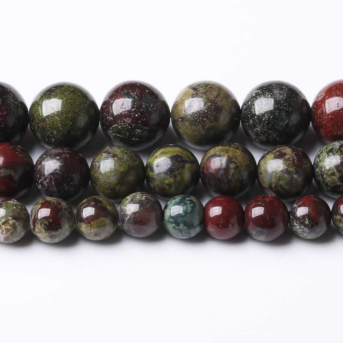 60PCS 6MM Natural Dragon Blood Stone Beads Round Loose Stone Beads for Jewelry Making DIY Energy Stone Healing Power Bracelet 15"