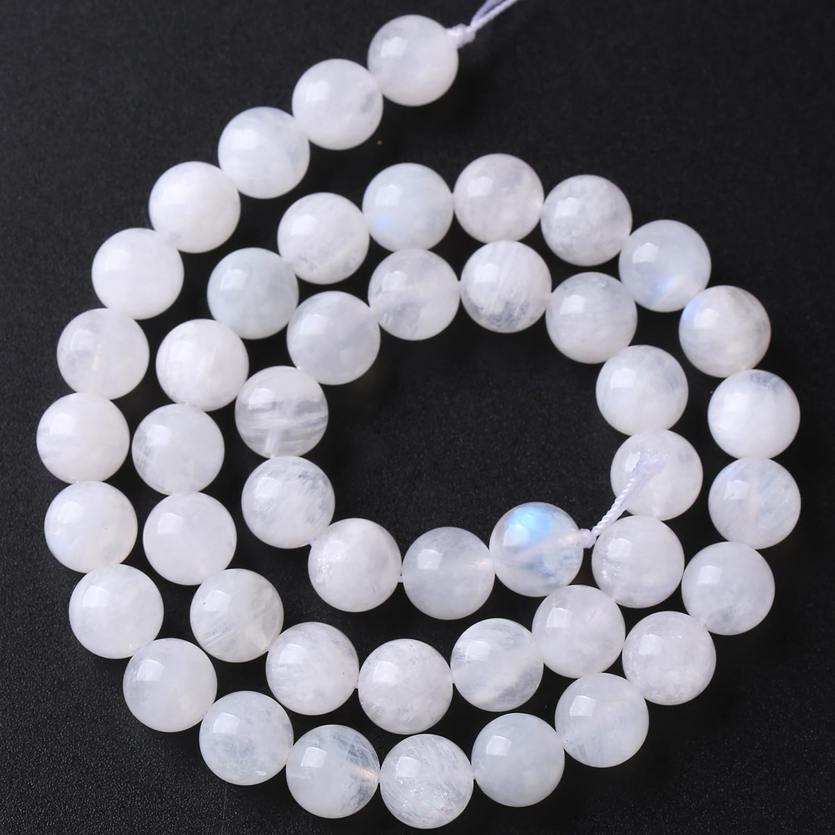 86pcs 4mm Natural Moonstone Gemstone Spacer Beads for Craft Jewelry Making DIY Bracelet
