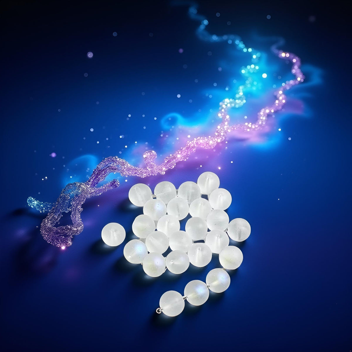 100 Pcs 8mm Matte Crystal Glass Beads Mermaid Aurora Beads Moonstone Beads for Jewelry Making