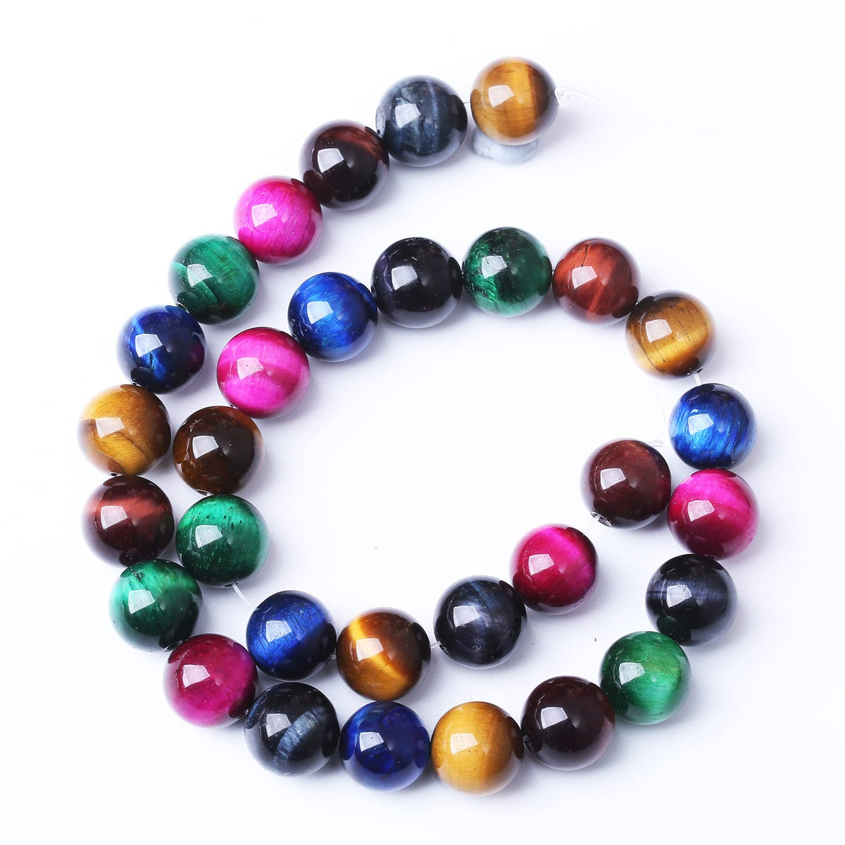 60PCS 6MM AAA Colorful Tiger Eye Stone Beads Natural Gemstone Bead Crystal Healing Energy Jewelry Making DIY 15 inches
