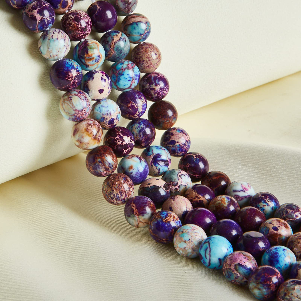 35pcs 10mm Natural Colorful Imperial Jasper Beads Gemstone Beads Round Loose Beads for Jewelry Making