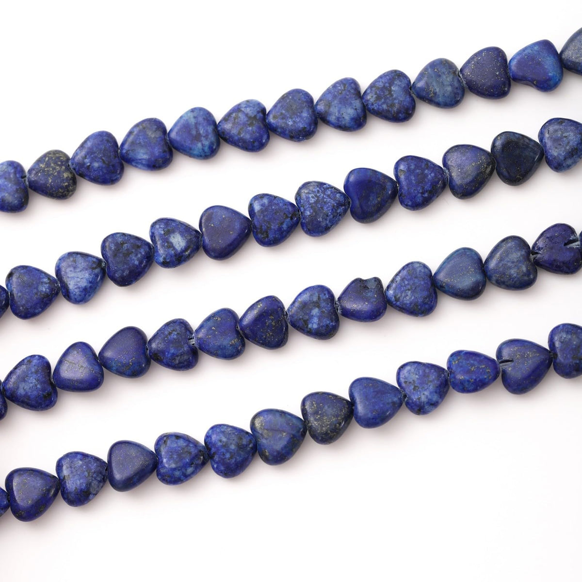 Natural Heart Shaped Lapis Lazuli Stone Beads 10mm Loose Crystal Healing Beads for DIY Necklace Bracelet Making Gemstone Craft Supplies