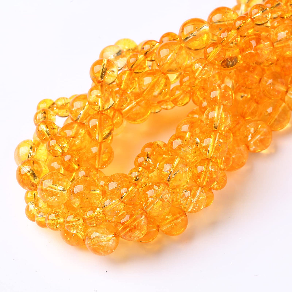 45PCS 8MM Beads Natural Citrine Stone Round Loose Beads Gemstones for Jewelry Making DIY 15Inches Gemstones for Jewelry Making DIY 15Inches