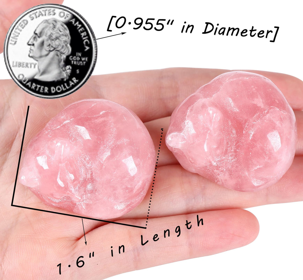 QINJIEJIE Rose Quartz Cat Decor Pink Gift Crystals Sleeping Cat Statue Stone Figurine Polished Gemstones Decors Office Room Home Desk Healing Valentines Decors for Women Cats Decor