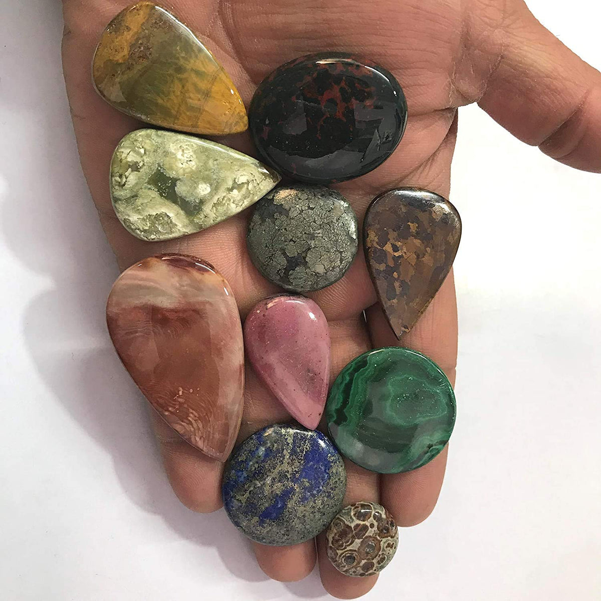 250 carats Natural Mix Semi Precious Gemstones Wholesale Cabochons Lot, Jewelry Making Loose Stones, Decor Specimen, DIY, Wire Wrapping, Healing Crystals, Bulk Gemstone, 6 to 8pcs