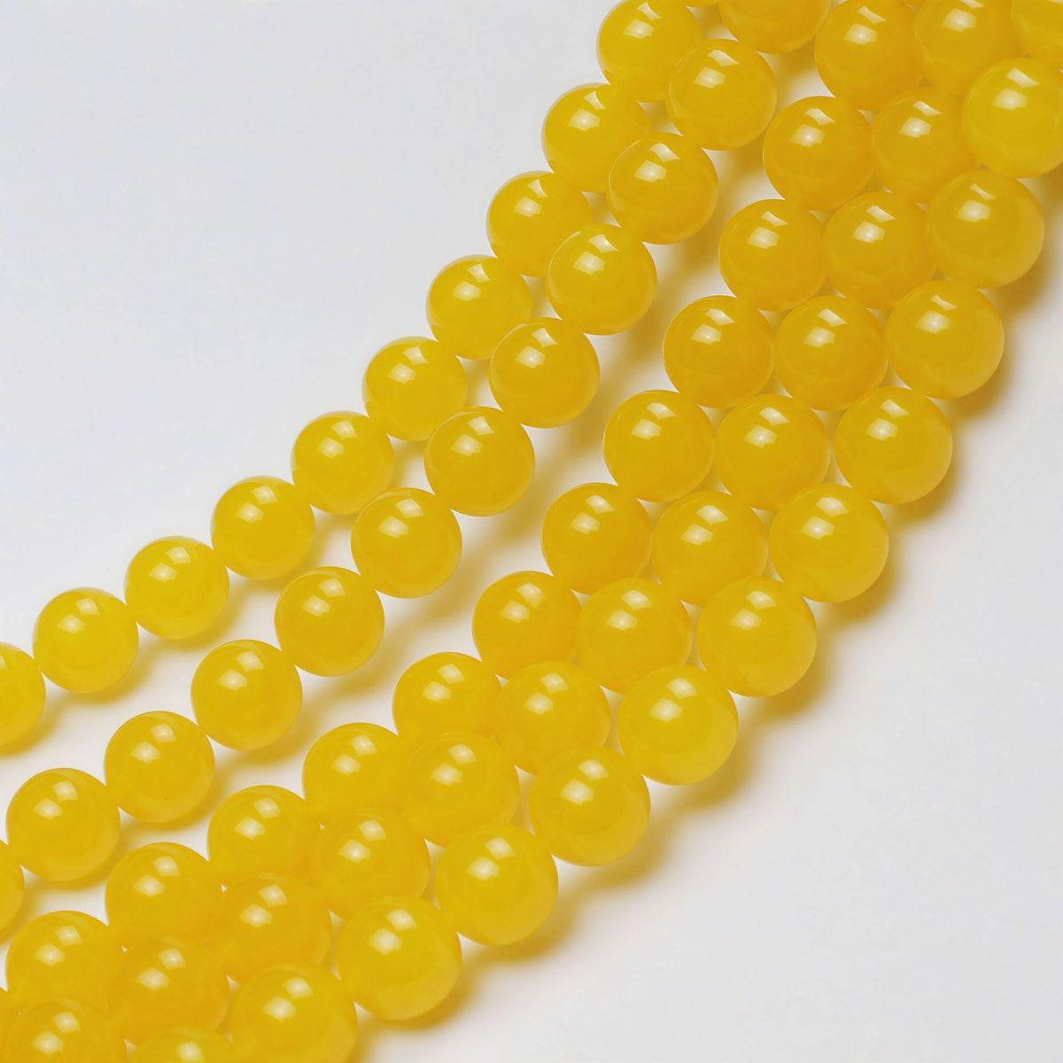 MJDCB Natural Yellow Jade Round Loose Beads for Jewelry Making DIY Bracelet Necklace (8mm)