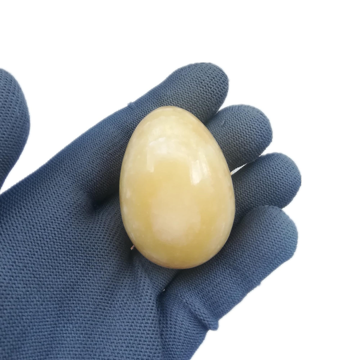 Sunshcat Natural Yellow Jade Egg Shaped Meditation Chakra and Home Decor Balance Crystals and Healing Stones Statue Set,35 * 50mm Easter and Thanksgiving Gift,with Wooden Bracket