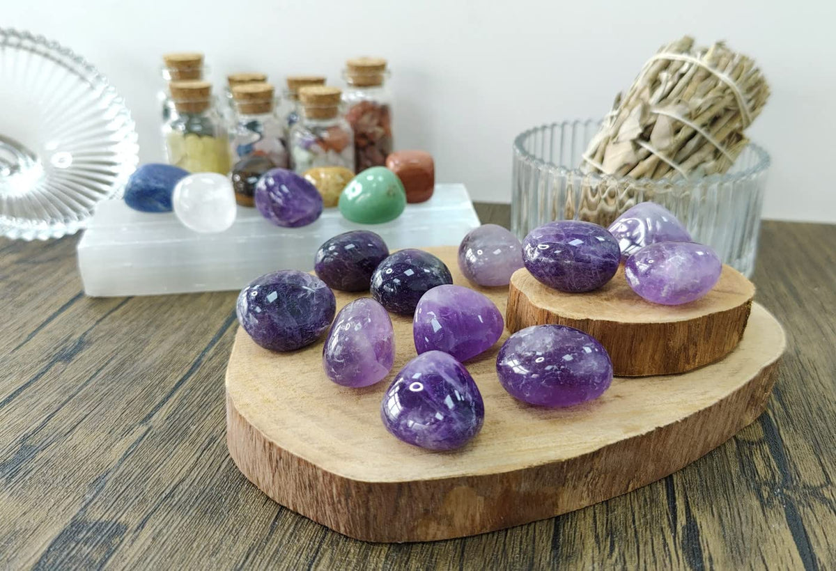 MAIBAOTA Amethyst Crystal Rock Natural Healing Crystals Bulk Polished Tumbled Crystals Stones Rocks Energy Balance Crystal Gemstones Vase Filler Decorative Stones Reiki Witch Quartz Crstal