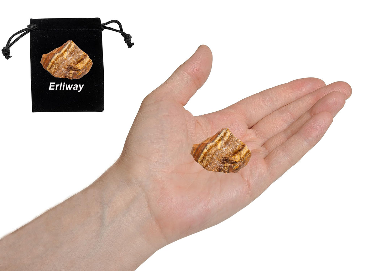 Tiger's Eye Raw Crystals, Large 1.25-2.0" Healing Crystals Natural Rough Stones Crystal for Tumbling, Cabbing, Fountain Rocks, Decoration, Polishing, Wire Wrapping, Wicca & Reiki