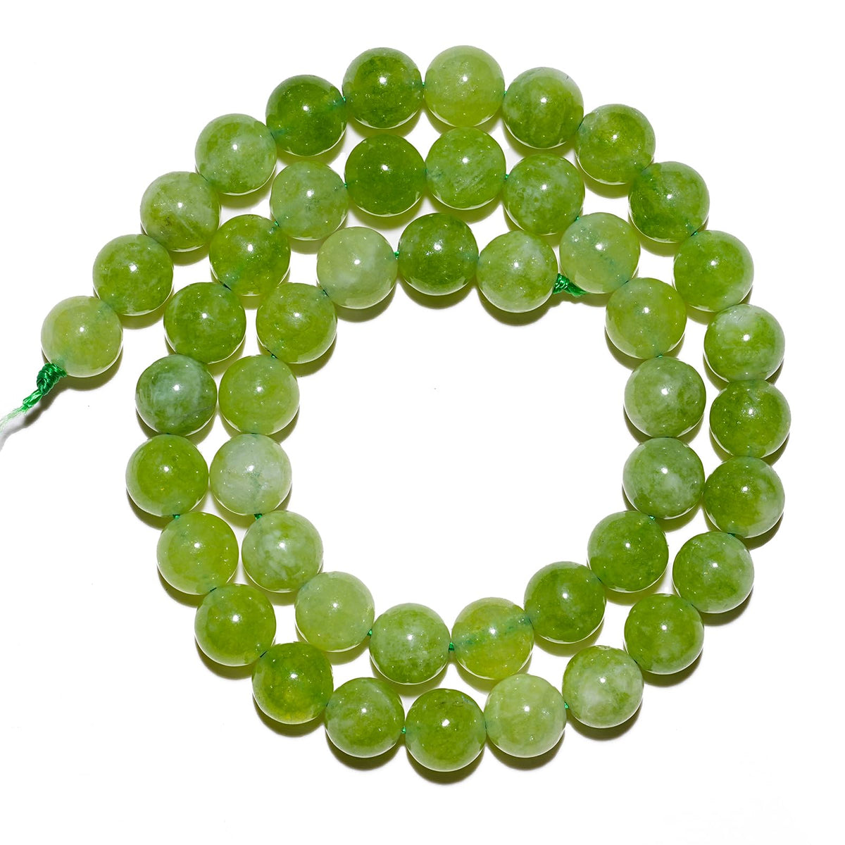 8mm Natural Green Peridot Gemstone Beads Polished Round Smooth Stone Beads for Bracelets Jewelry Making 15inch Loose Beads