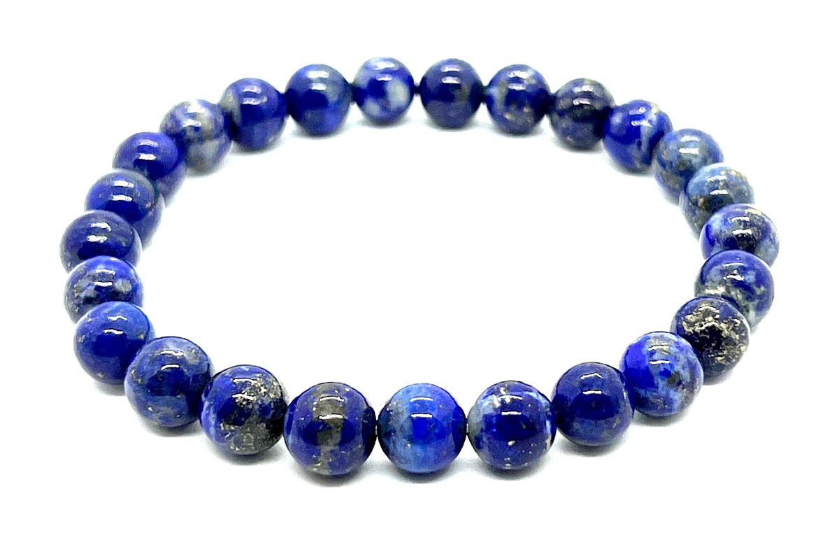AWAKEN YOUR KUNDALINI Lapis Lazuli Bracelet – Throat Chakra Balance, 8mm Stretch Beads