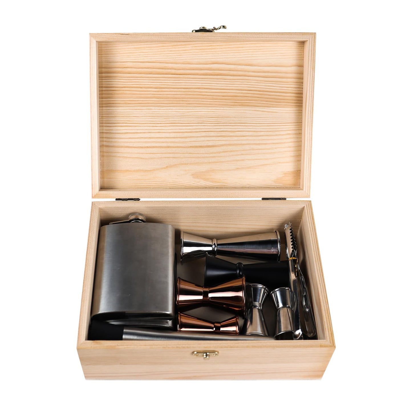 Almagic Unfinished Wood Box with Hinged Lid 1 Pack - 10.6" x 7.6" x 4.3" Smooth Unpainted Wooden Storage Box for Crafts, Jewelry, DIY Painting, Gift Packaging - Lightweight & Warp-Resistant