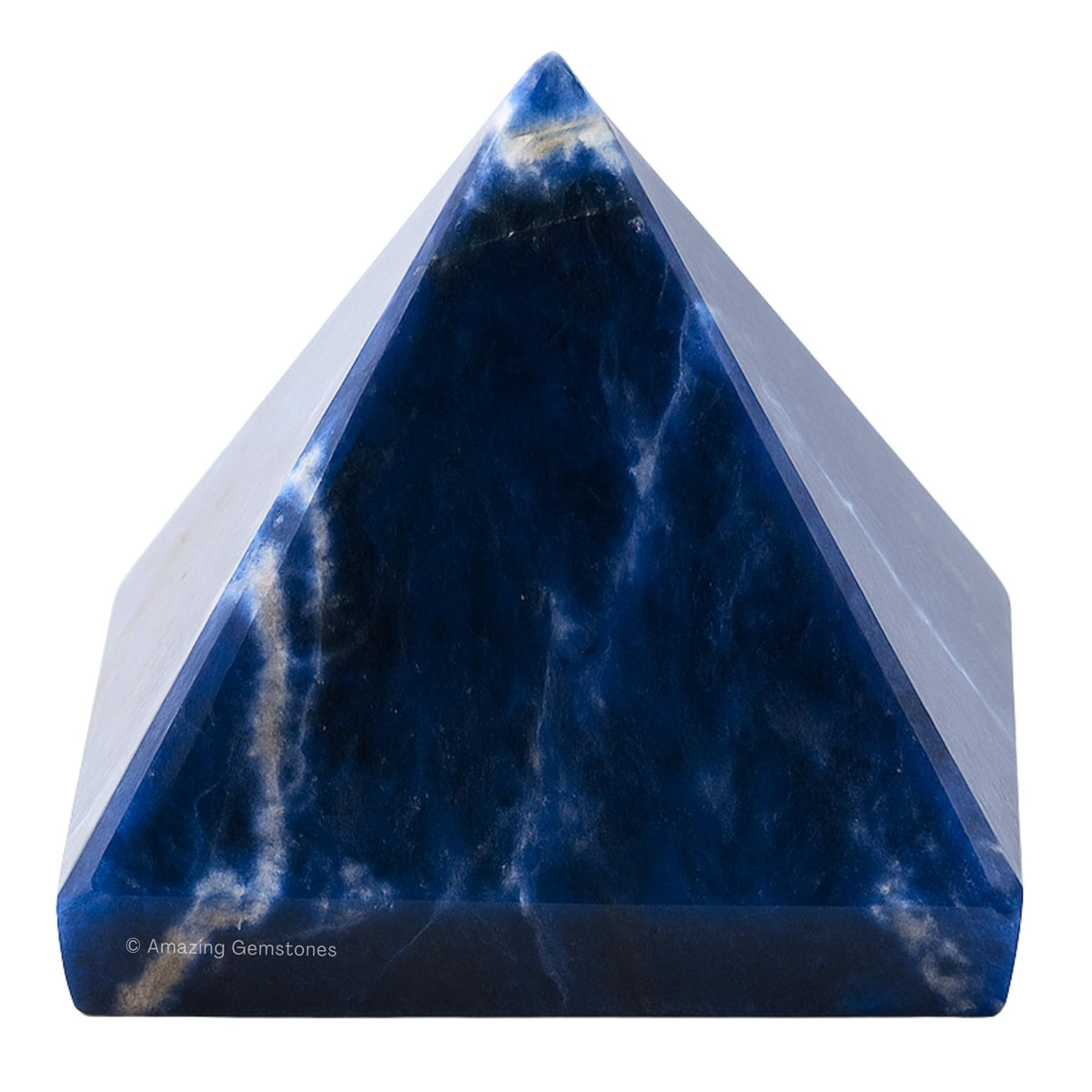 Amazing Gemstone Sodalite Pyramid Crystal Healing Stones - 2" Great Pyramid Figurine of Natural Stone Pyramid for Meditation, Reiki, Chakra Balancing and Crystal Pyramids Grid