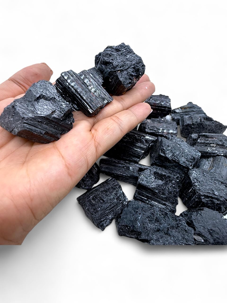 Rough Black Tourmaline Crystals - Raw Natural Black Tourmaline Stones Bulk - Crystal Healing (1-2", 5, units)