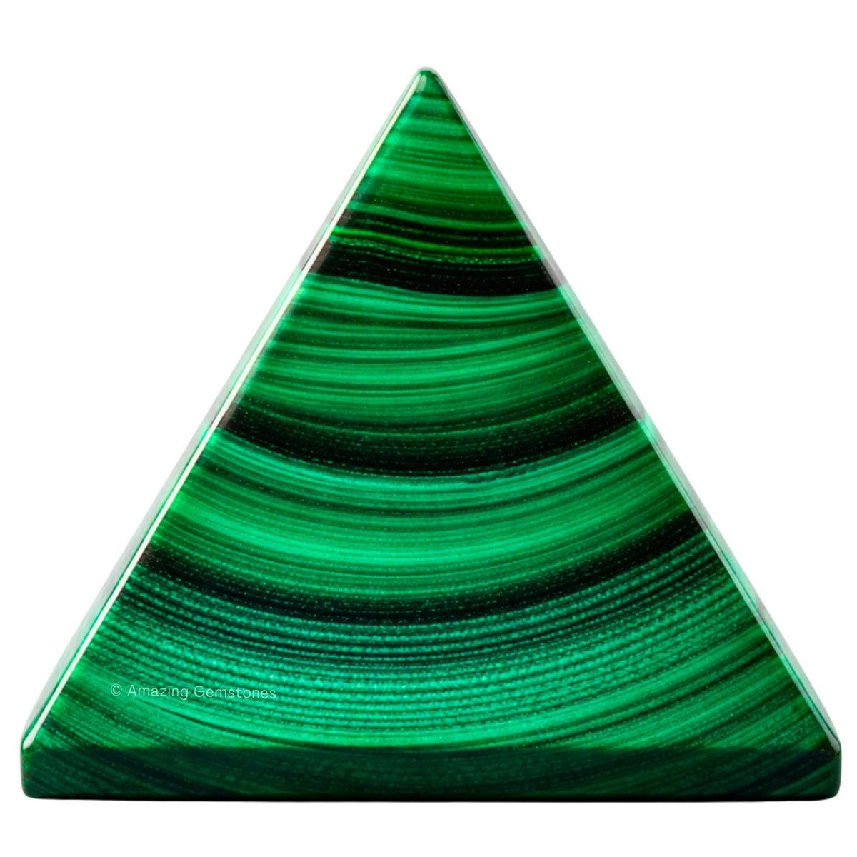 Amazing Gemstone Malachite Pyramid Crystal Healing Stones - 2" Great Pyramid Figurine of Natural Stone Pyramid for Meditation, Reiki, Chakra Balancing and Crystal Pyramids Grid