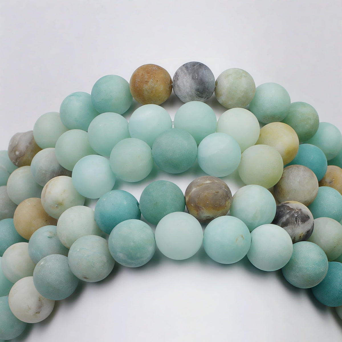 MJDCB Natural Matte Amazonite Round Loose Beads for Jewelry Making DIY Bracelet Necklace (6mm)