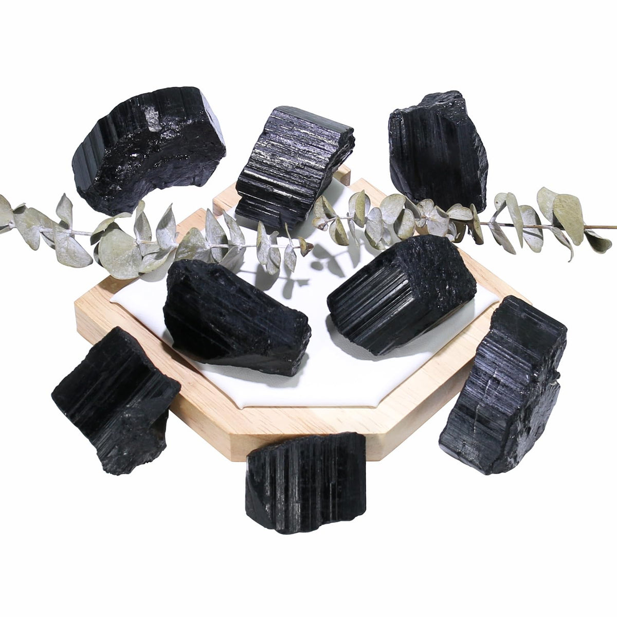 Nvzi Black Tourmaline Crystals, Bulk Crystals, Crystals and Healing Stones, Rocks for Tumbling, Amathesis Crystal, Raw Crystals Bulk, Calcite Crystal for Decoration, Wicca, Reiki, Chakra, Energy(1LB)