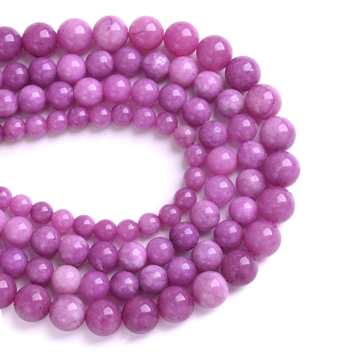 10MM 38PCS Purple Lepidolite Mica Stone Loose Beads for Jewelry Making DIY Bracelet Necklace