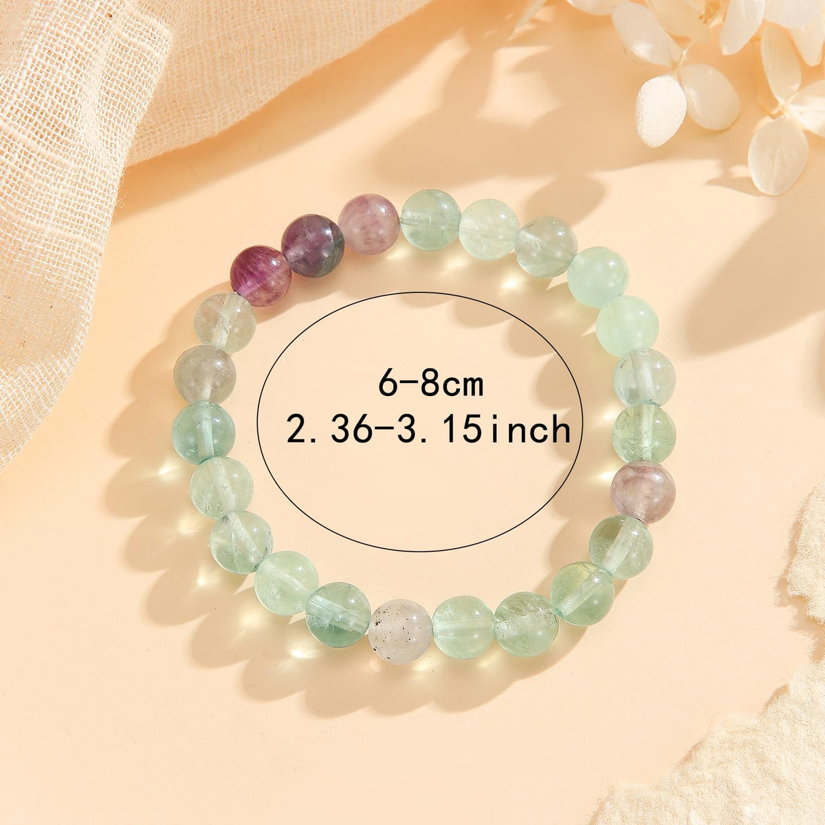 Crystal Vibe Clarity Bracelet – Fluorite Bracelet for Focus, Calmness & Aura Cleansing – Natural 8mm Healing Gemstone Beads Bracelet For Women Men