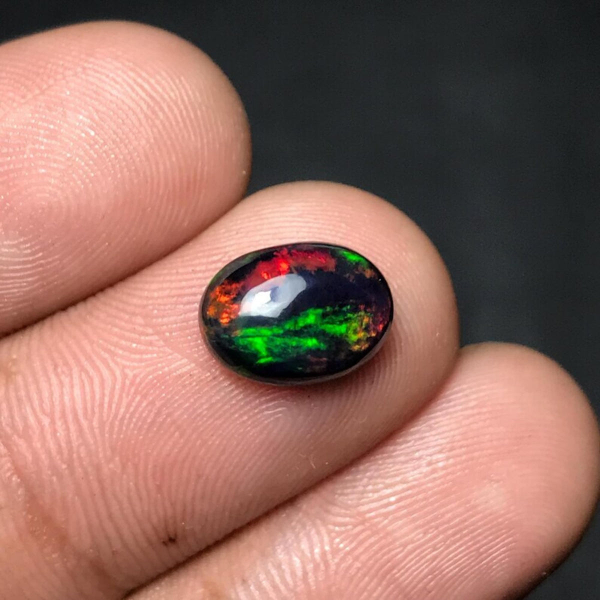 Natural AAAA+ Quality Ethiopian Opal Cabochon Lot, Oval Shape, Multi Fire Opal for Jewelry Making (5pcs black opal - 4x6mm)