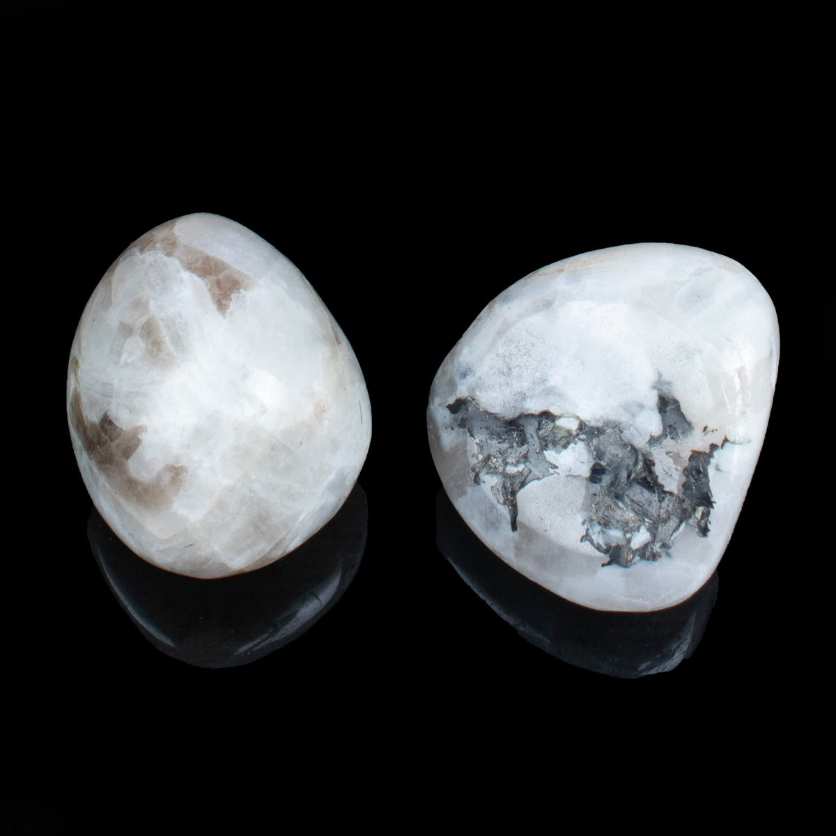 "300+ Carats, 2 Pcs Rainbow Moonstone Polished Stones and Crystals, Tumbled Stones 20-25mm Real Healing Stones for Beginners Used as Crystal Meditation Reiki Thumb Stones Gift for Rock Collection"