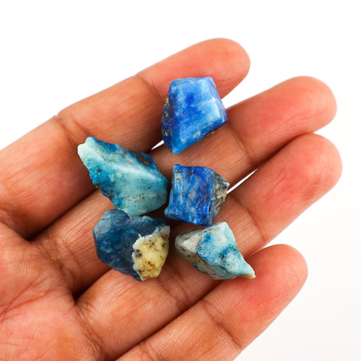 CRYSTALINES (5pcs Authentic Raw Afghanite Gemstone, Whoelsale Rough Stones, DIY Loose Supplies, Wicca & Reiki Healing Crystals, Jewelry Making, Gem Collection (Size-15 to 20mm)