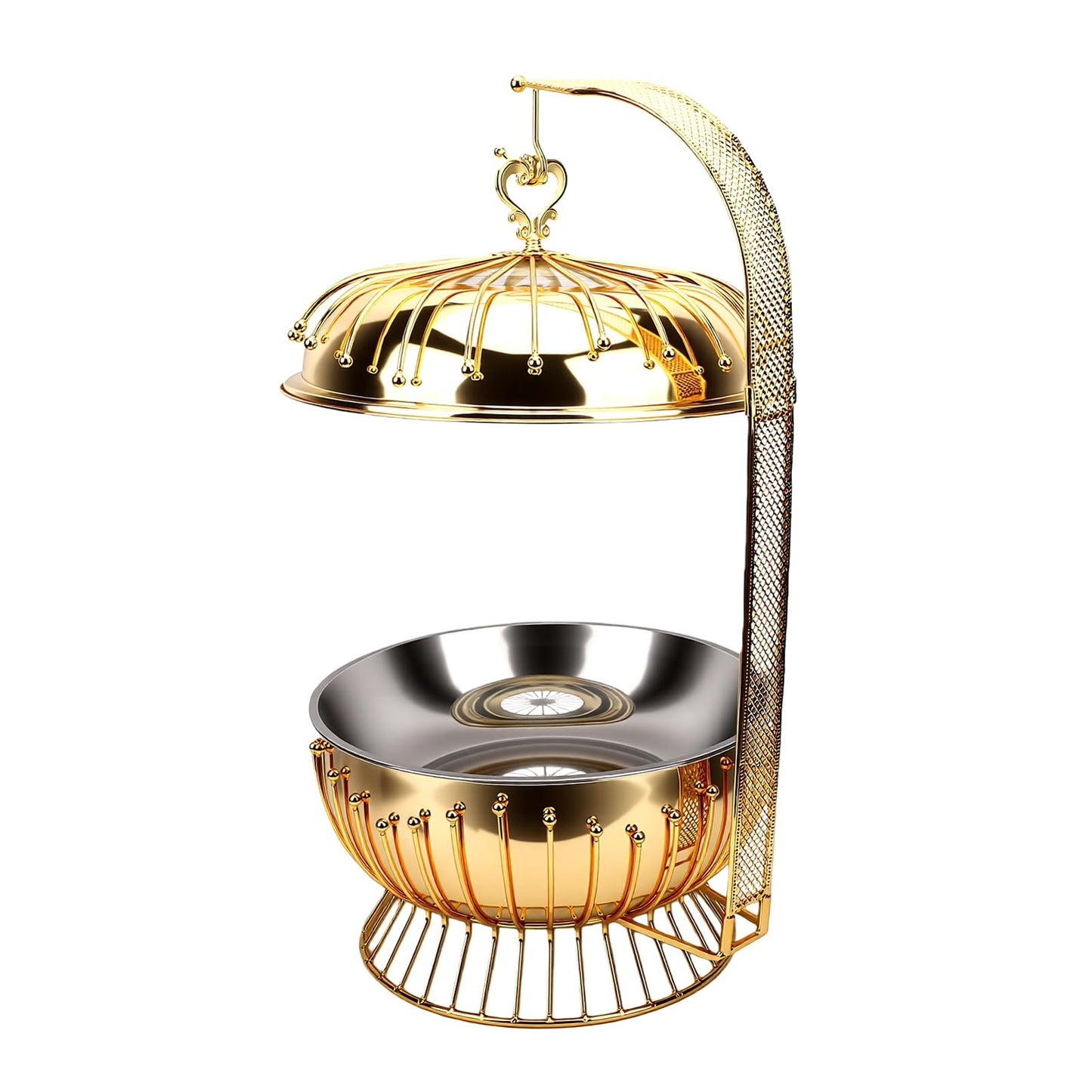 Ymiko 8L Stainless Steel Chafing Dish Hanging Lid Buffet Warmer with 5-Ply for Weddings Banquets Catering Events