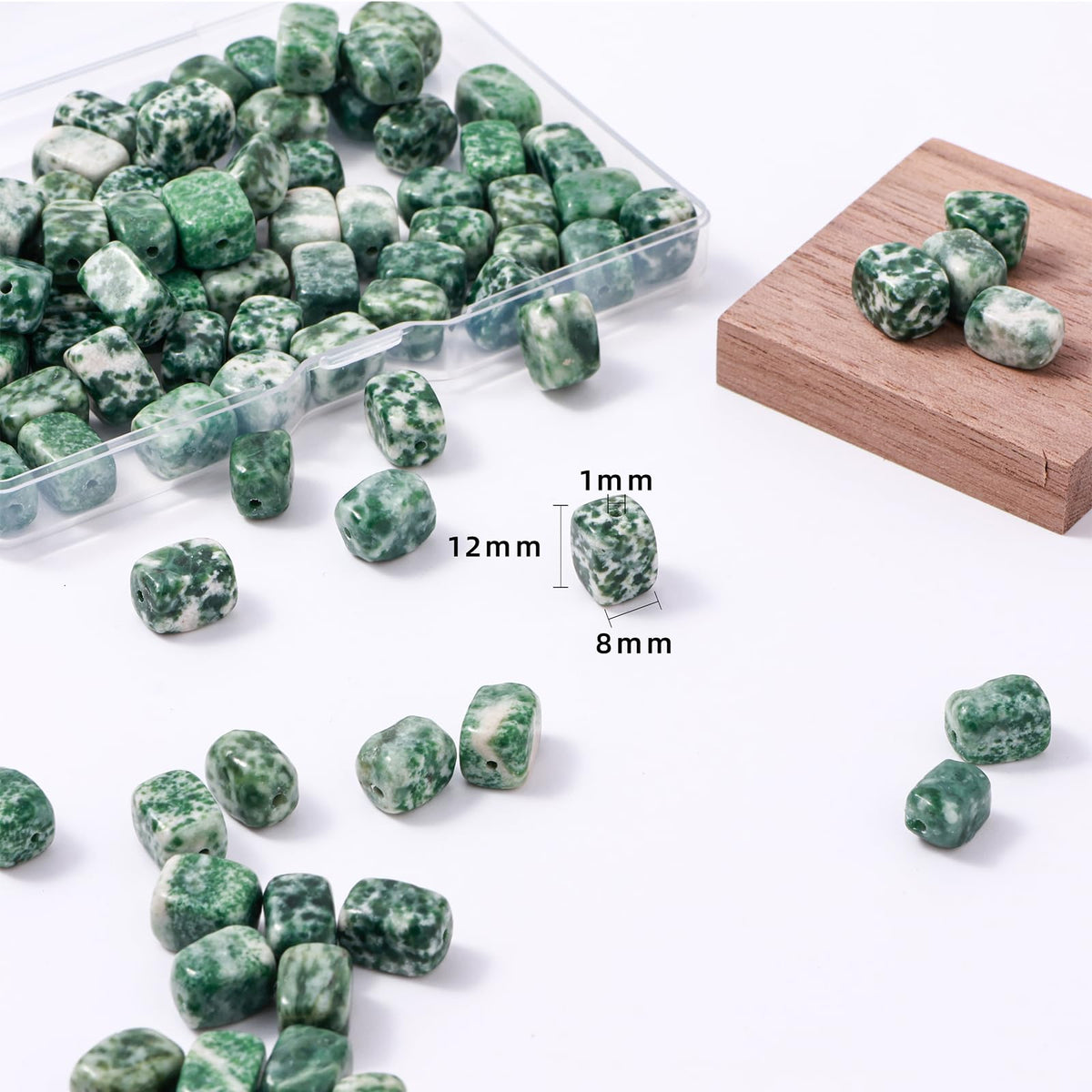 Natural Large African Jade Cube Stone Beads 8x11mm 38cm/str Loose Semi Gemstone Stone Square Beads for Making Bracelets Necklace