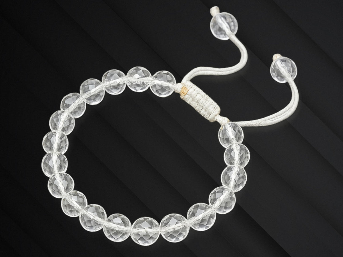Amazing Gemstone Clear Quartz Bracelet for Women - Chakra Mens Bracelet Protection Crystals and Healing Stones - Blessing Bracelet Spiritual Meditation Gift Christmas Stocking