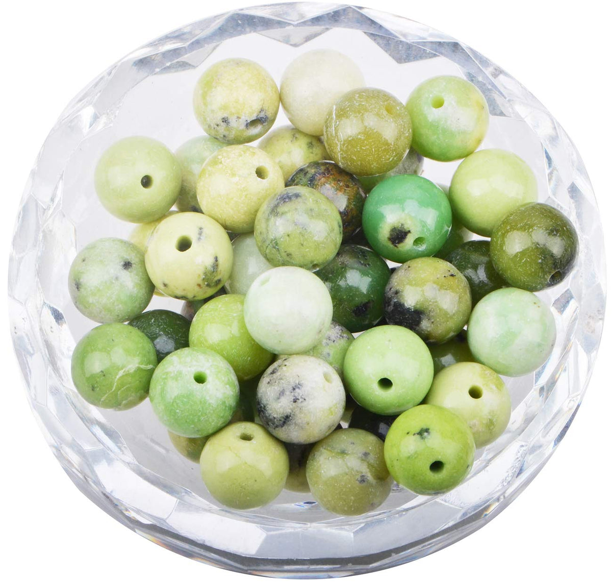 100Pcs Natural Crystal Beads Stone Gemstone Round Loose Energy Healing Beads with Free Crystal Stretch Cord for Jewelry Making (Australian Chrysoprase, 6MM)