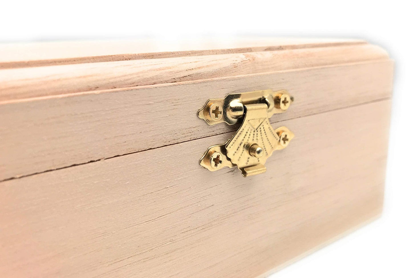 12 Pc Unfinished Rectangle Wood Boxes, Natural DIY Craft Stash Boxes with Hinged Lid and Clasp, Ideal for Arts, Crafts, Hobbies, Jewelry, and Keepsake Storage