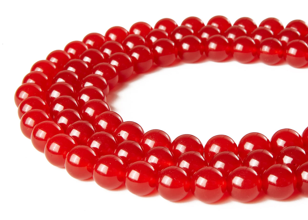 60pcs 6mm Carnelian Beads Natural Gemstone Beads Round Loose Beads for Jewelry Making