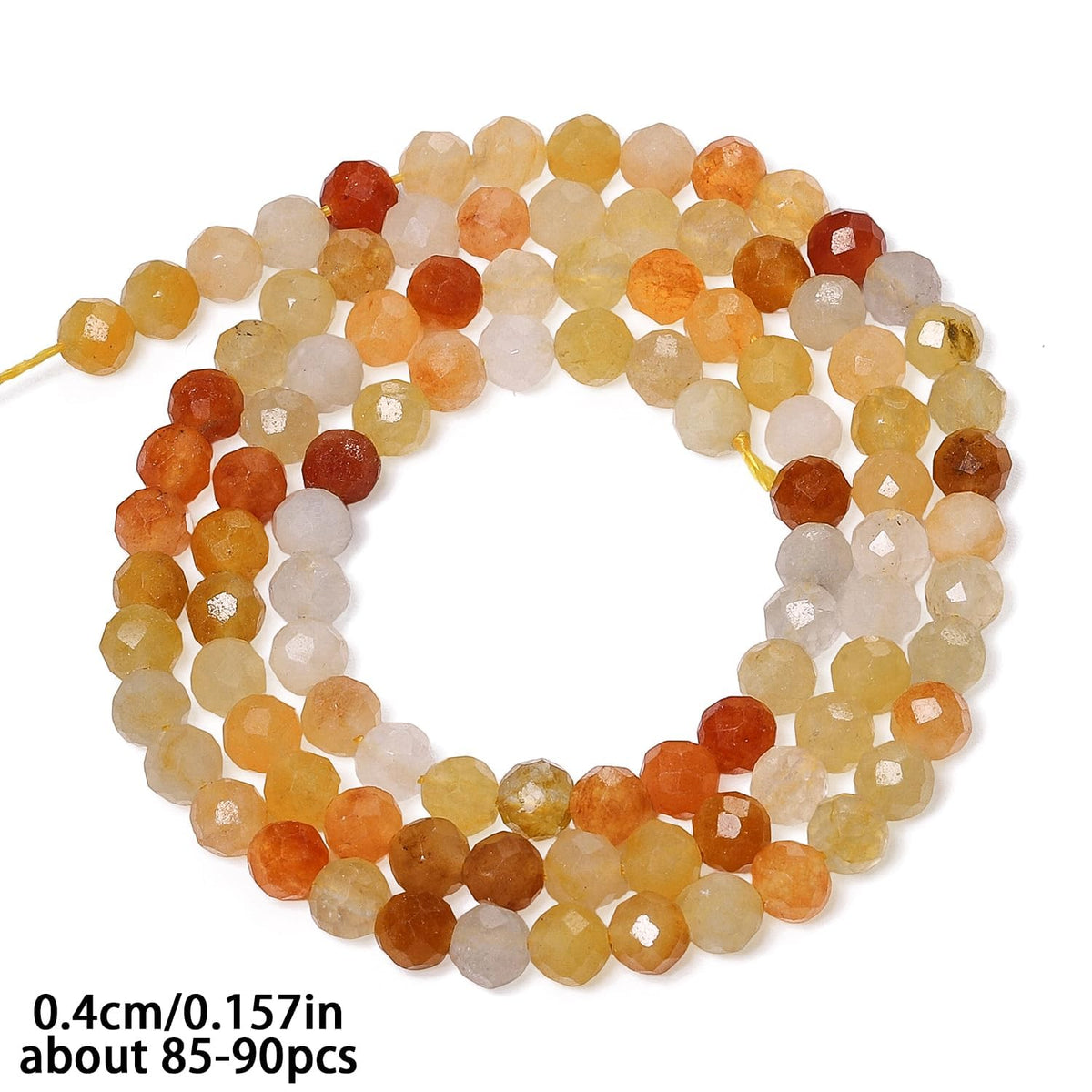 Song Xi 90pcs 4mm Natural Red Aventurine Gemstone Beads Faceted Round Loose Stone Beads for Jewelry Making (1 Strand)