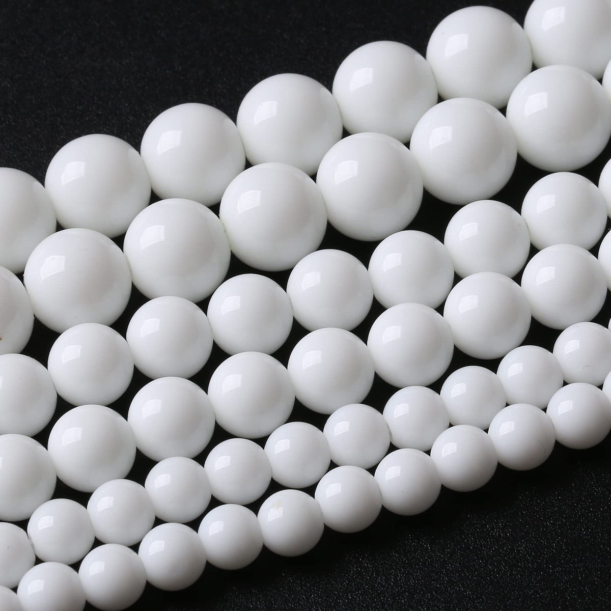 32PCS 12MM Natural White Agate Stone Beads Round Shape Suitable for Jewelry DIY Bracelet 15 Inches